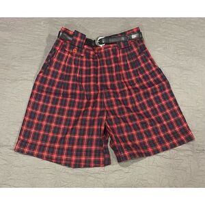 JJ Fargo 11/12 Plaid High Waisted Women’s Shorts with Belt New Vintage